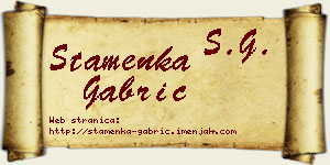 Stamenka Gabrić vizit kartica